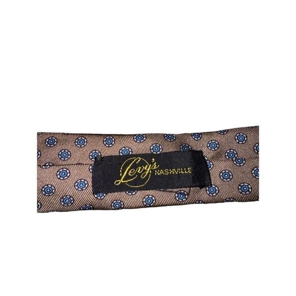 Keys & Lockwood Brown Flower Dots Print Handmade in USA Neck Tie - Picture 5 of 6